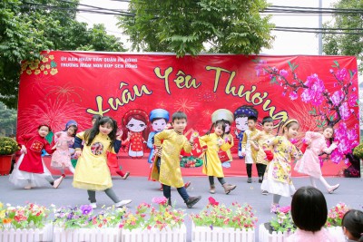 Trường mầm non Búp Sen Hồng tổ chức thành công chương trình liên hoan" Ngày hội mầm non- hội chợ Xuân " chào năm mới Xuân Tân Sửu 2021
